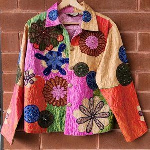 Silk jacket, beaded